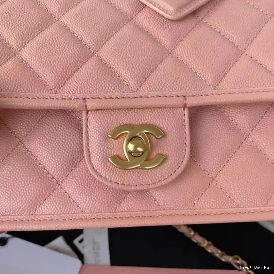 First Bag Ru HANDLE BAG WITH TOP SMALL CHANEL FLAP 0625